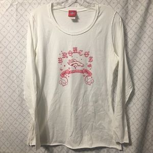 NFL Denver Broncos White/Pink Long-Sleeved Tee